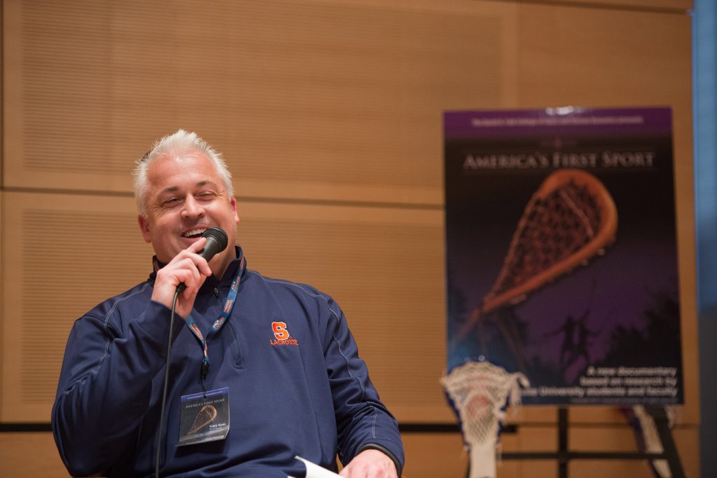 Newly appointed SU men's lacrosse head coach Gary Gait, shown here at the 2013 film premiere of 