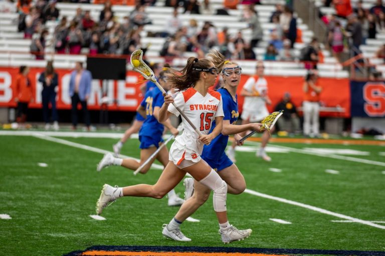 Natalie Smith (15) craddles the ball down the field vs Pitt. Taken by Charlotte Little.