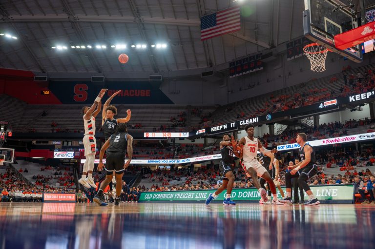 Syracuse Orange defeat Daemen Wildcats 81-88 during a men's basketball game at th JMA Dome, 27 October, 2023.