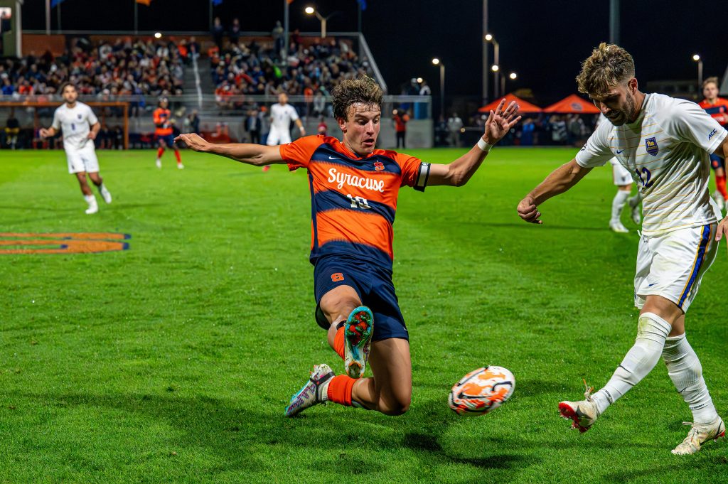 Syracuse's Lorenzo Boselli steals the ball from Pittsburg as a senior midfielder.