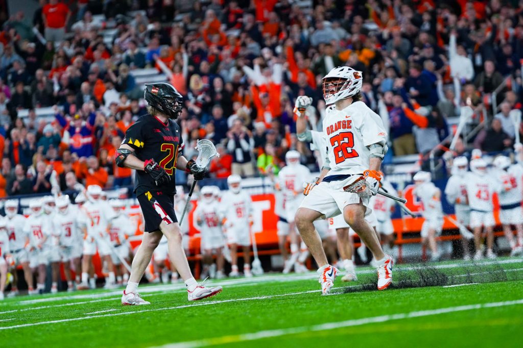 Syracuse and Maryland lacrosse go into overtime, both teams with undefeated seasons so far.