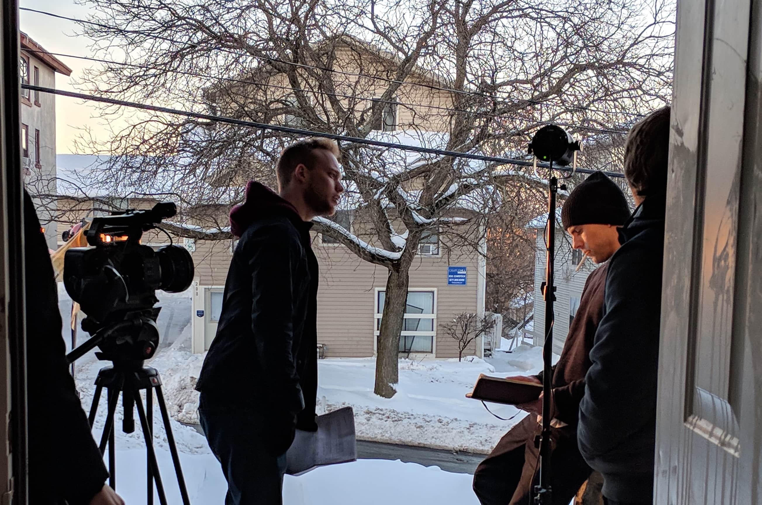 On the set of the film