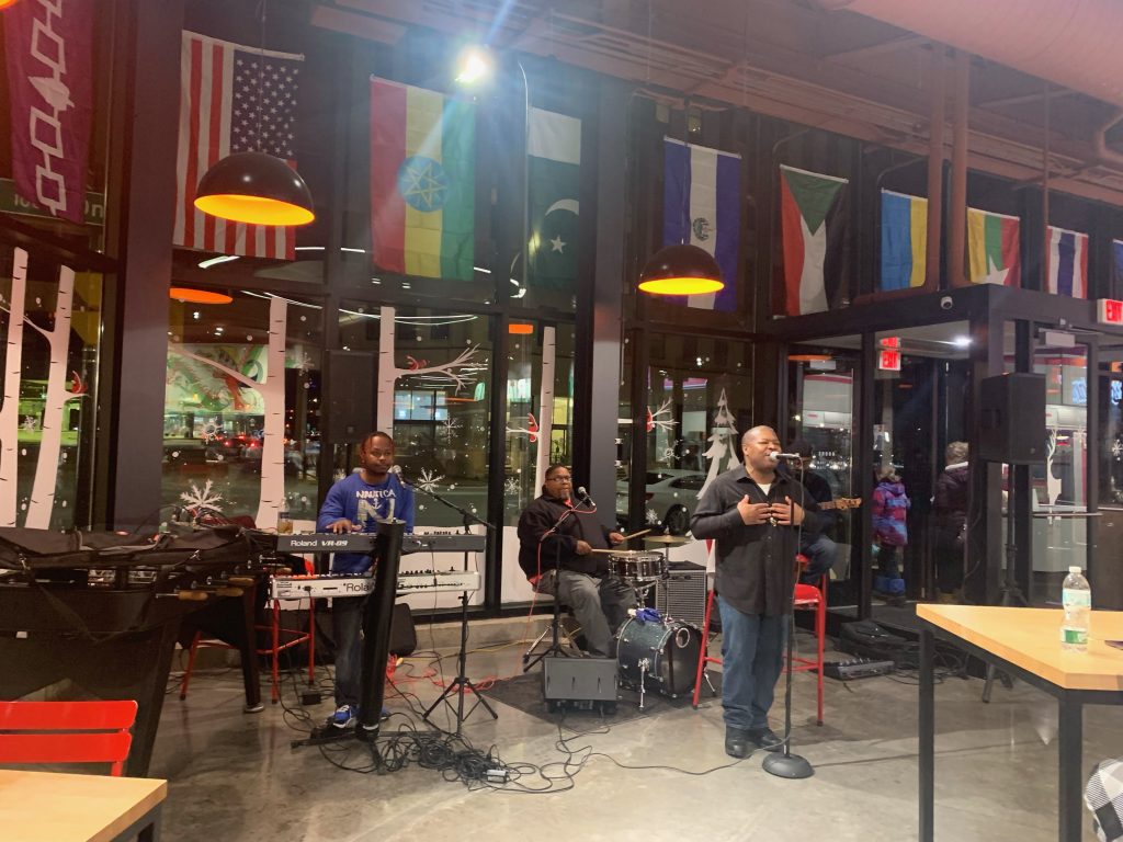 The Brownskin Band performing at Salt City Market in Syracuse, New York on Wednesday, Feb. 1.