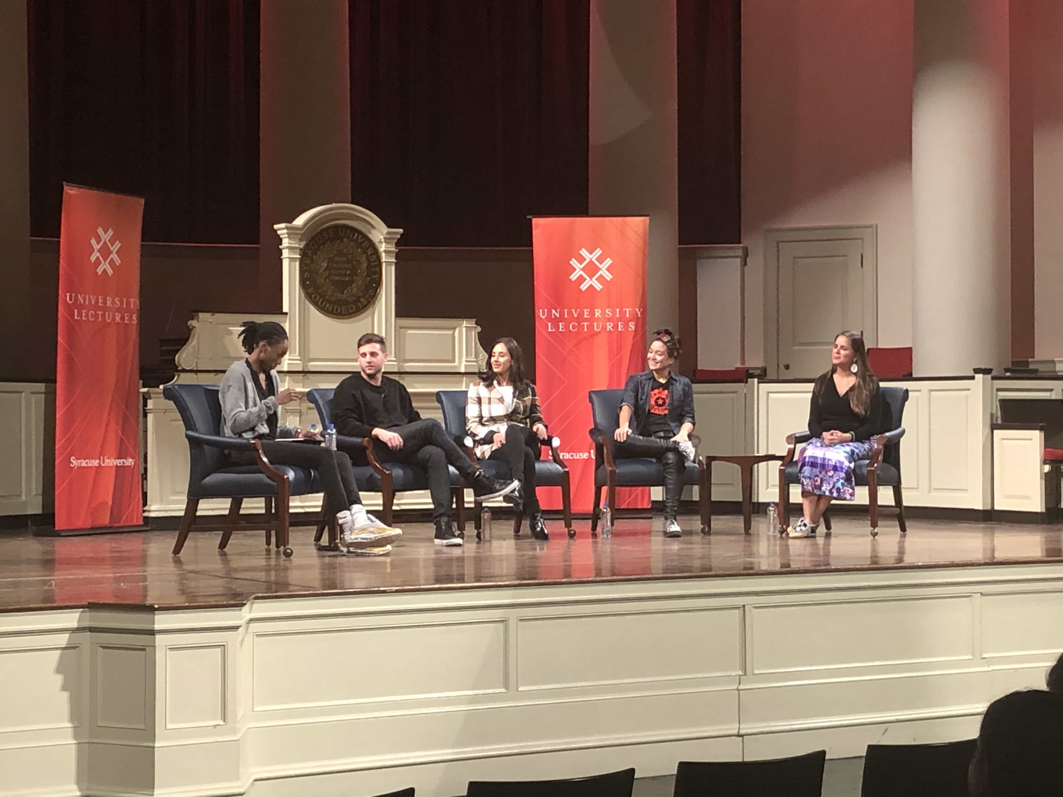 Entrepreneurs at SU's University Lecture series.