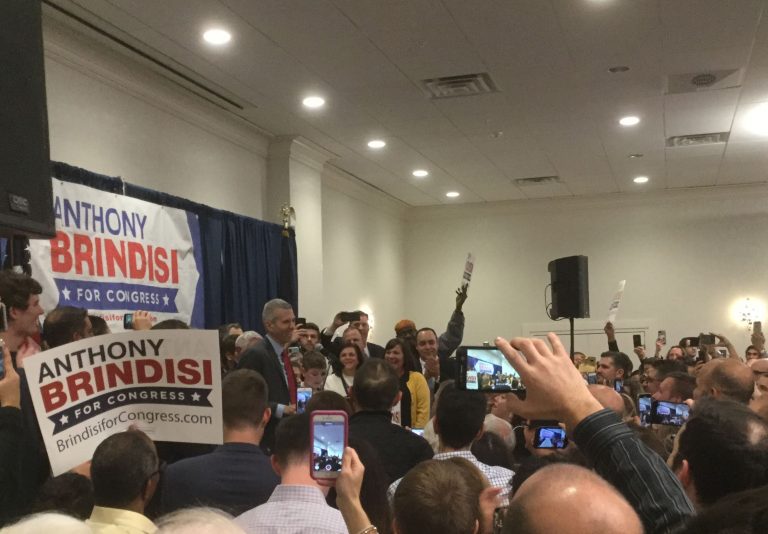 Anthony Brindisi campaign event on Nov. 6, 2018, at the Delta Hotel in Utica, N.Y.