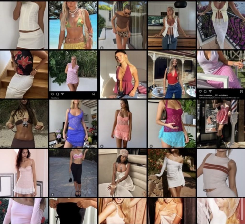 Screenshot of Hannah Krohne's camera roll of outfit inspiration. 