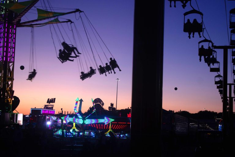 The New York State Fair midway came to life as the sun set on another day.