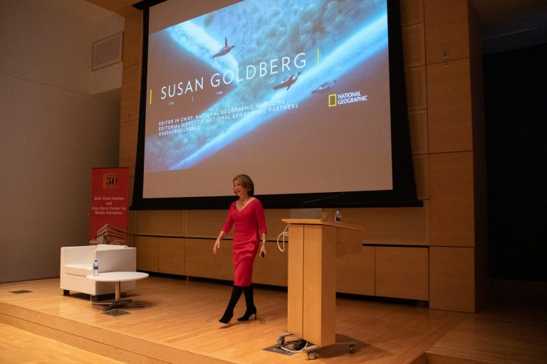 The Editor in Chief of National Geographic, Susan Goldberg, spoke to students at Newhouse on Wednesday evening.