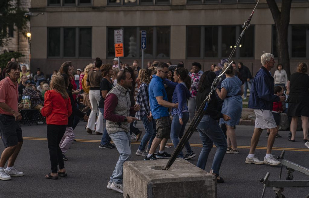 People dance to a band at Festa Italiana in Syracuse, NY.