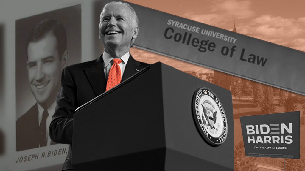 President Joe Biden will be Syracuse University's most famous alumnus. Biden graduated from SU's College of Law.