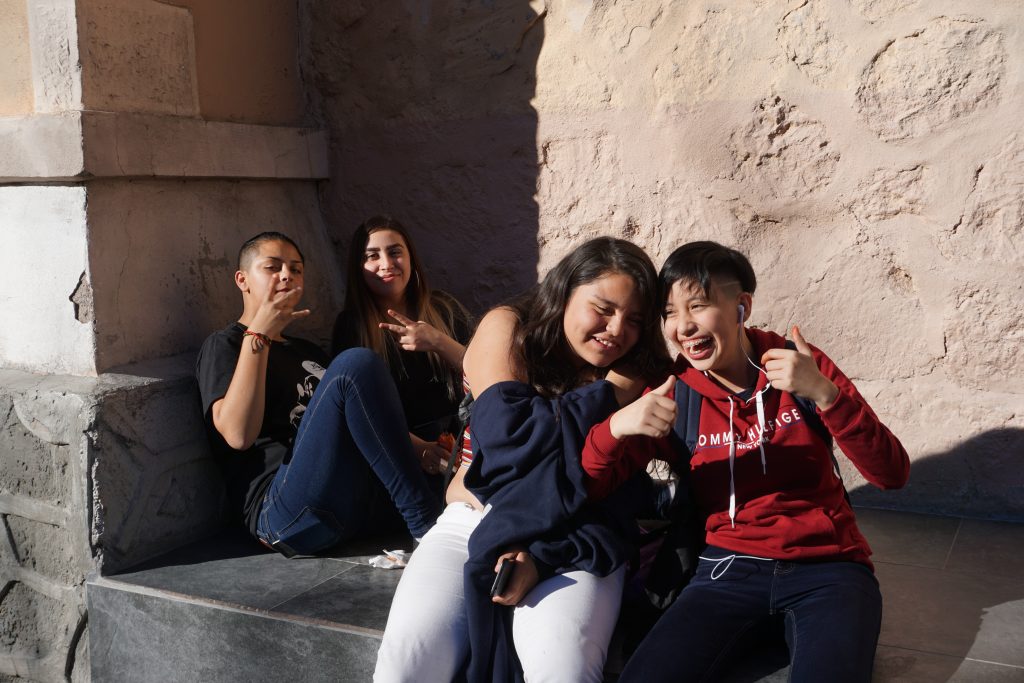 Nogales teens posing for a photo outside of an Arizona church.