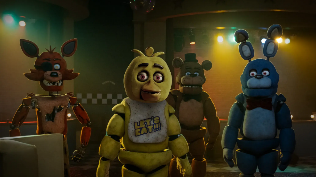 The animatronics of Five Nights at Freddy's appear together in the restaurant they belong to.