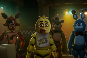 The animatronics of Five Nights at Freddy's appear together in the restaurant they belong to.