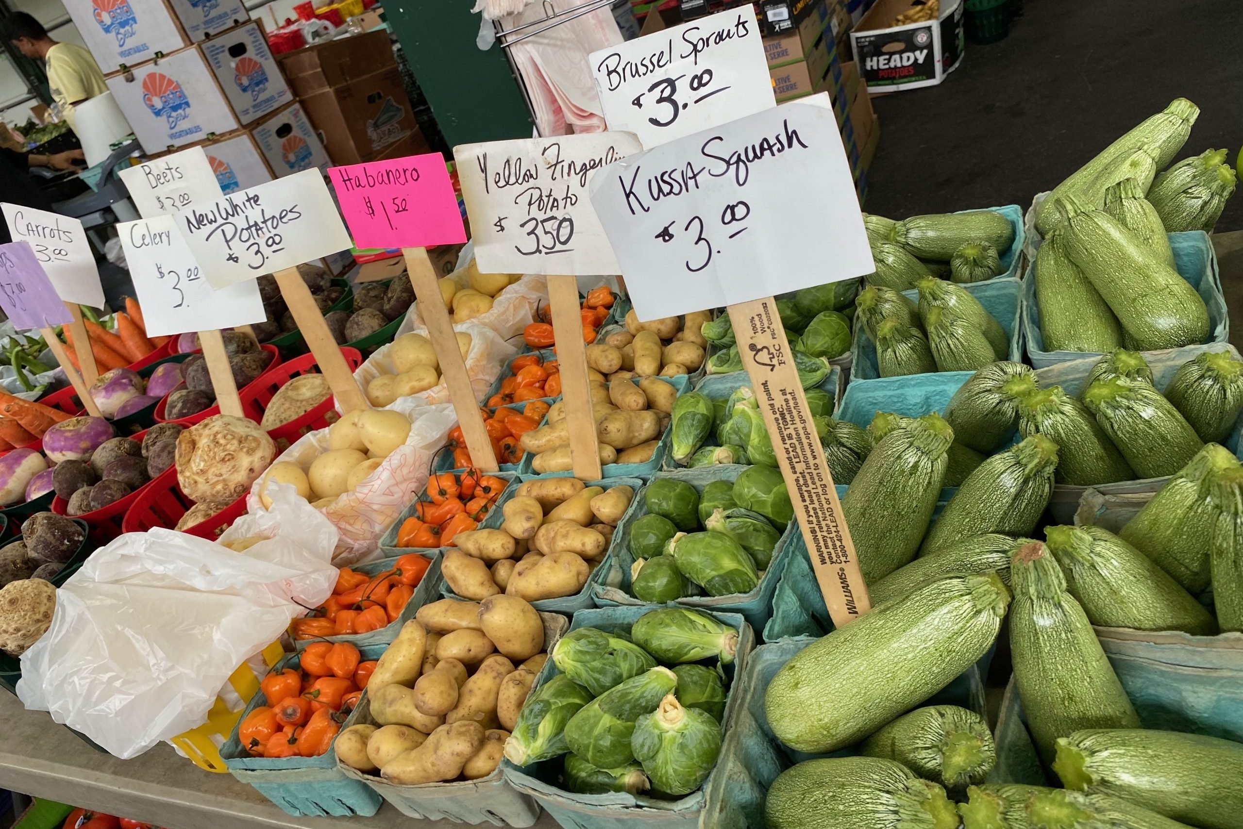 Fresh vegetables at the CNY Regional Food Market.